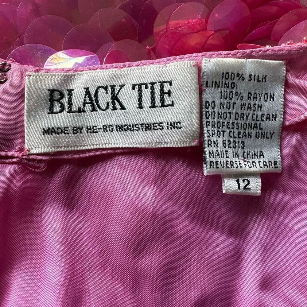 Vintage Silk Pink Beaded Sequin Prom Dress - Picture 8 of 10